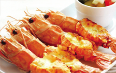 Baked prawn with cheese