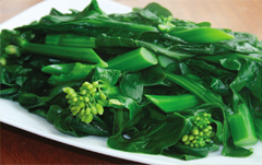 Stir fried " kai lan" with garlic/ boiled