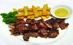 Grilled American boneless beef rack